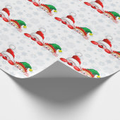 Santa und Elf Niedliche und lustige Charaktere pin Geschenkpapier (Ecke)