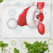 Santa und Elf Niedliche und lustige Charaktere pin Geschirrtuch (Gefaltet)