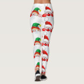 Santa und Elf Niedliche und lustige Charaktere pin Leggings (Rückseite)