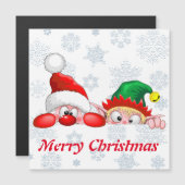 Santa und Elf Niedliche und lustige Charaktere pin Magnetkarte (Vorne/Hinten)