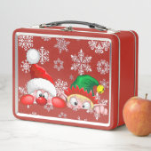 Santa und Elf Niedliche und lustige Charaktere pin Metall Brotdose (Beispiel)