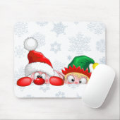 Santa und Elf Niedliche und lustige Charaktere pin Mousepad (Mit Mouse)