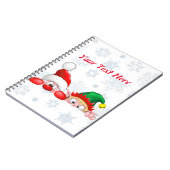 Santa und Elf Niedliche und lustige Charaktere pin Notizblock (Linke Seite)