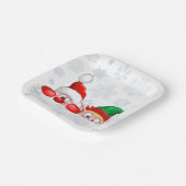 Santa und Elf Niedliche und lustige Charaktere pin Pappteller (Gewinkelt)