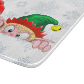 Santa und Elf Niedliche und lustige Charaktere pin Schneidebrett (Ecke)
