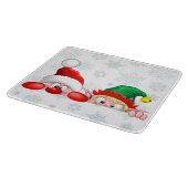 Santa und Elf Niedliche und lustige Charaktere pin Schneidebrett (Ecke)