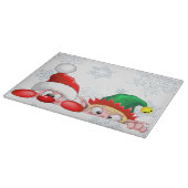 Santa und Elf Niedliche und lustige Charaktere pin Schneidebrett (Ecke)