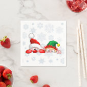 Santa und Elf Niedliche und lustige Charaktere pin Serviette (Beispiel)