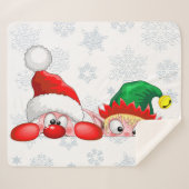 Santa und Elf Niedliche und lustige Charaktere pin Sherpadecke (Vorderseite (Horizontal))