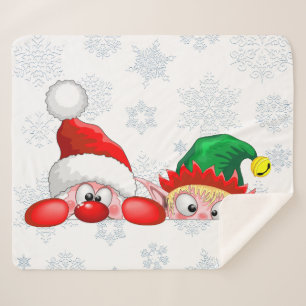 Santa und Elf Niedliche und lustige Charaktere pin Sherpadecke