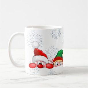 Santa und Elf Niedliche und lustige Charaktere spä Kaffeetasse