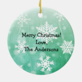 Santa und Elfen in Facemaskas benutzerdefinierter Keramik Ornament (Hinten)