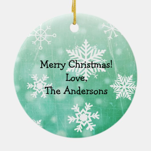 Santa und Elfen in Facemaskas benutzerdefinierter Keramik Ornament (Hinten)