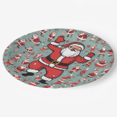 Santa und Elfen Pappteller (Schrägansicht)