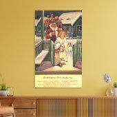 Santa und Engel mit Lattern Leinwanddruck (Insitu (Wohnzimmer))