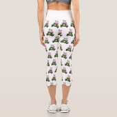 Santa und Frau Claus fahren mit einem Roller Capri Leggings (Rückseite)