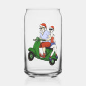 Santa und Frau Claus fahren mit einem Roller Dosenglas (Rückseite)
