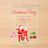 Santa und Frau Claus Golf Swing Einladung (Vorderseite)