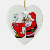 SANTA UND FRAU. CLAUSE CHRISTMAS KISS KERAMIKORNAMENT (Rechts)