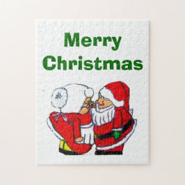 SANTA UND FRAU. KLAUSCHRISTMAS KISS-Rätsel Puzzle