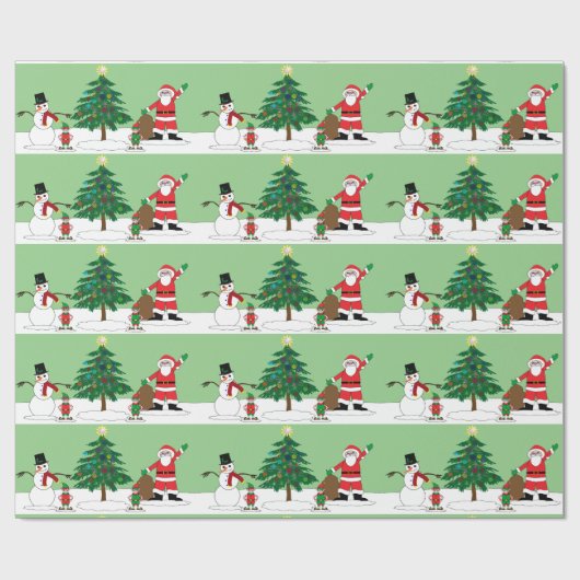 Santa und Freunde Geschenkpapier (Flach)