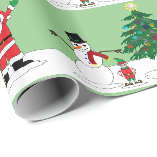 Santa und Freunde Geschenkpapier (Rolleneckpunkt)