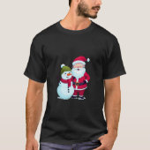 Santa und Frosty Hug T-Shirt (Vorderseite)