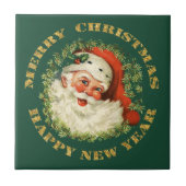 Santa und Green Pine Frame Fliese (Vorderseite)
