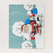Santa und Hund Puzzle (Vertikal)
