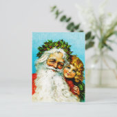 Santa und ich feiertagspostkarte (Stehend Vorderseite)