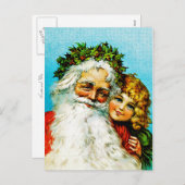 Santa und ich feiertagspostkarte (Vorne/Hinten)