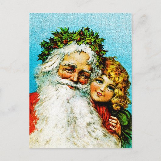 Santa und ich feiertagspostkarte (Vorderseite)