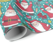 Santa und Kaninchen Geschenkpapier (Rolleneckpunkt)