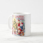 Santa und Kinder am Weihnachtsbaum Cute  Kaffeetasse (Vorderseite Links)