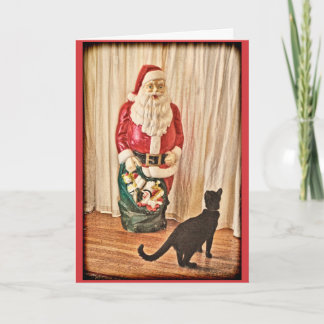 Santa und Kitty Feiertagskarte