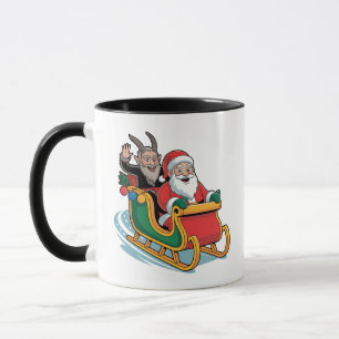 Santa und Krampus Böse Dunkle Weihnachten Horror X Tasse