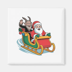 Santa und Krampus Evil Dunkle Weihnachtsfeiertage Magnet