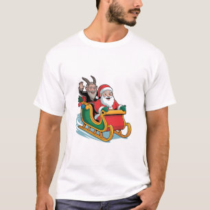 Santa und Krampus Evil Dunkle Weihnachtsfeiertage T-Shirt