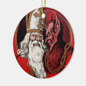 Santa und Krampus Keramik Ornament (Links)