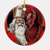 Santa und Krampus Keramik Ornament (Hinten)