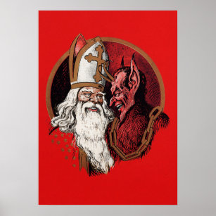 Santa und Krampus Poster