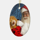 Santa und Leo der Löwe Keramik Ornament (Links)