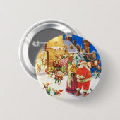 Santa und Mrs. Claus am Nordpol Button (Vorne & Hinten)