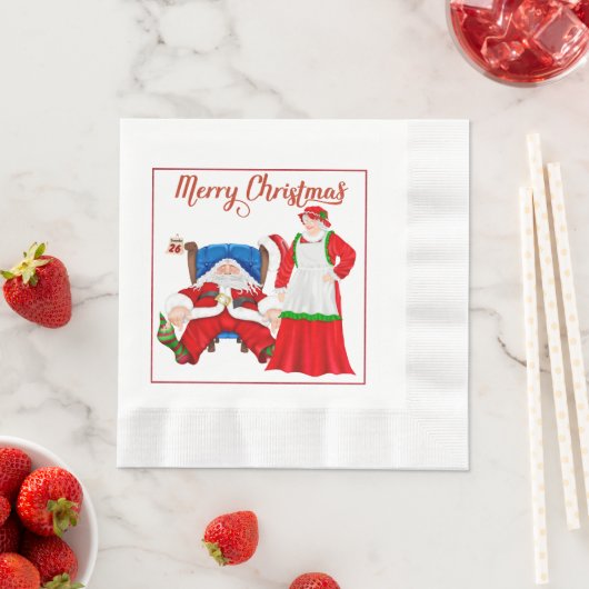 Santa und Mrs Claus Christmas Napkins Serviette (Beispiel)