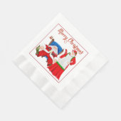 Santa und Mrs Claus Christmas Napkins Serviette (Ecke)