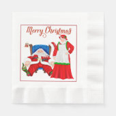 Santa und Mrs Claus Christmas Napkins Serviette (Vorderseite)