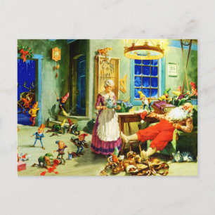 Santa und Mrs. Claus entspannen sich in der Weihna Feiertagspostkarte
