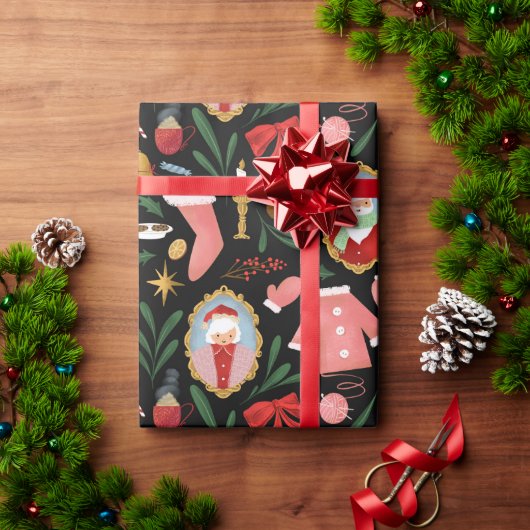 santa und mrs claus ferien papier geschenkpapier (Feiertagsgeschenk)