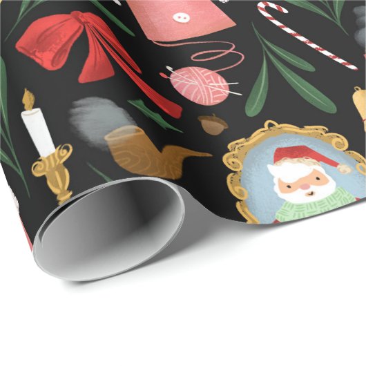 santa und mrs claus ferien papier geschenkpapier (Rolleneckpunkt)