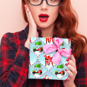 Santa und Mrs. Claus Golfing Ogee Pattern Geschenkpapier Set